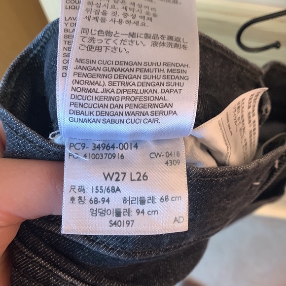 Levi's Wedgie Straight Black Gray Cutoff Shorts Size 27 - Picture 10 of 10